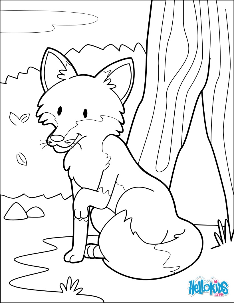 Coloriage Mignon renard sourire