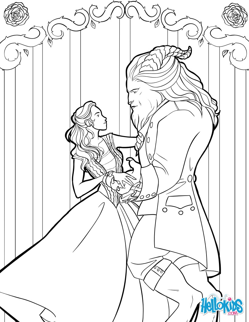 Coloriages la belle et la bªte fr hellokids Coloriage La Belle et la Bªte