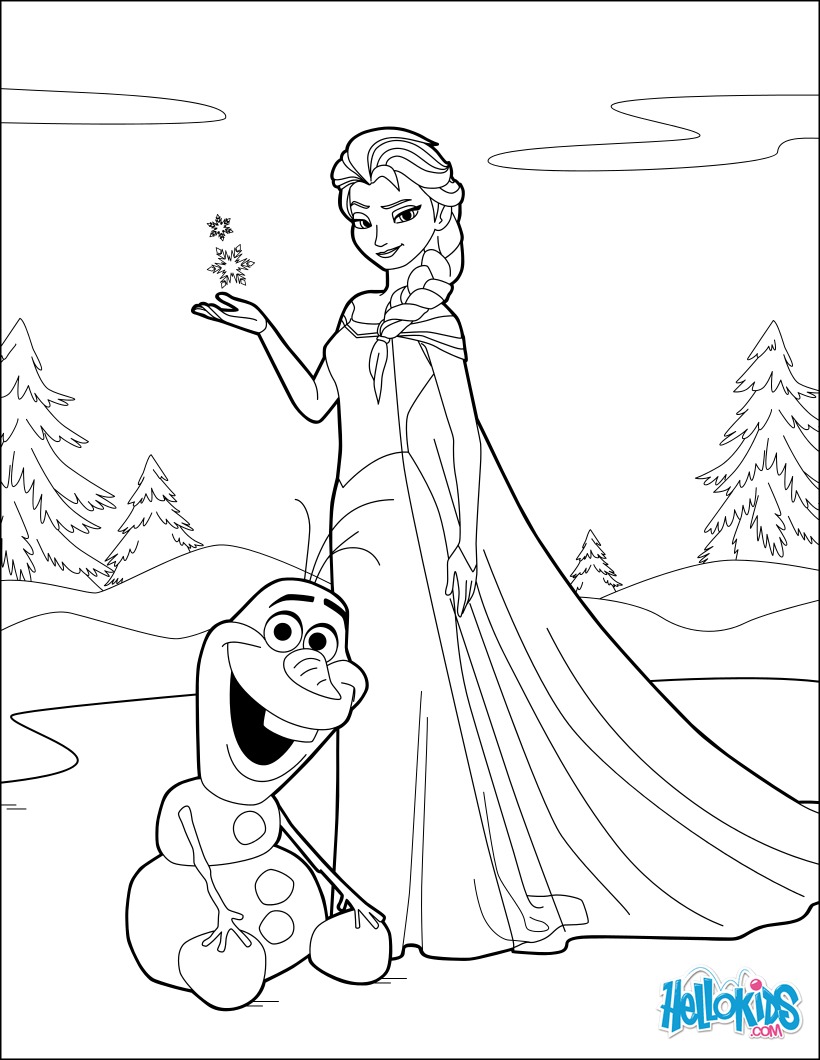 Coloriage Elsa Et Olaf