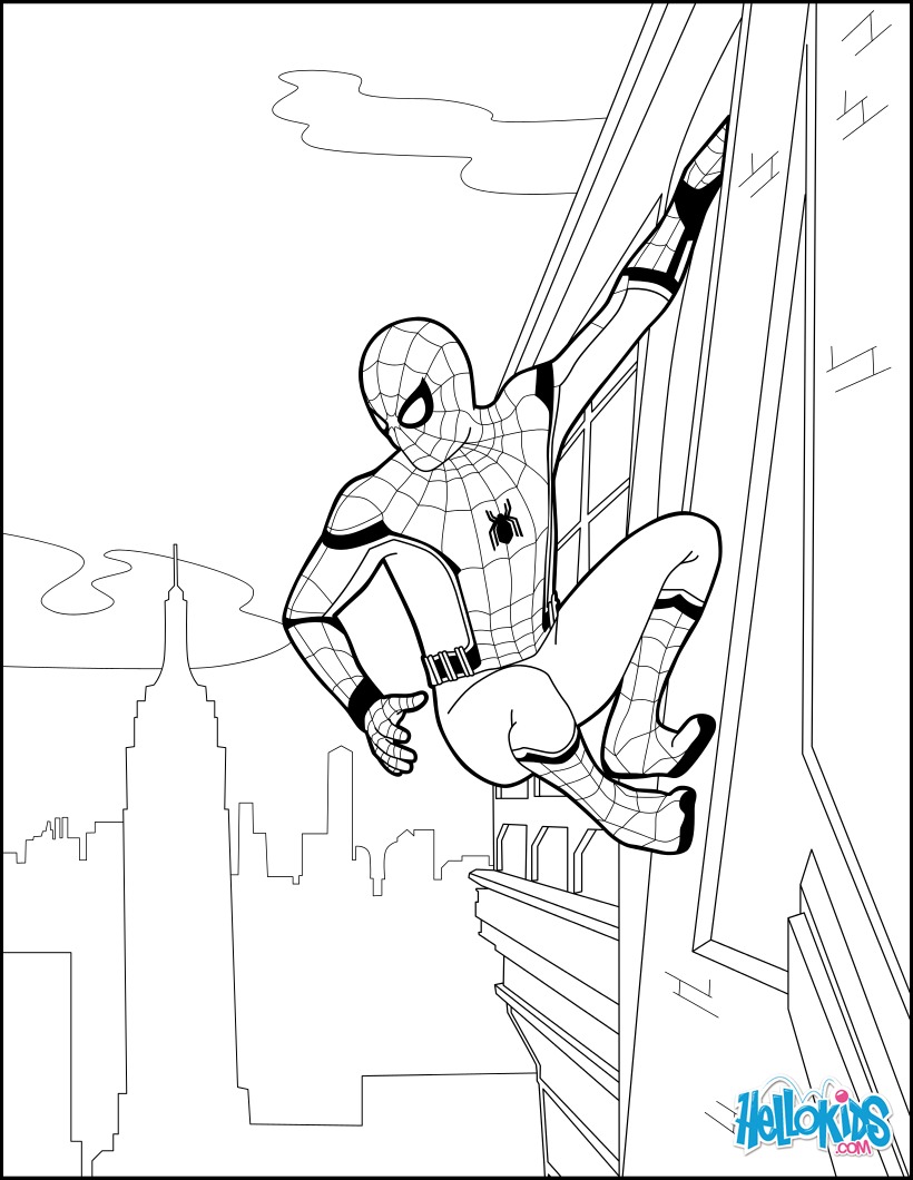 Coloriages spiderman home ing 2 fr hellokids Coloriage Spiderman Home ing 2