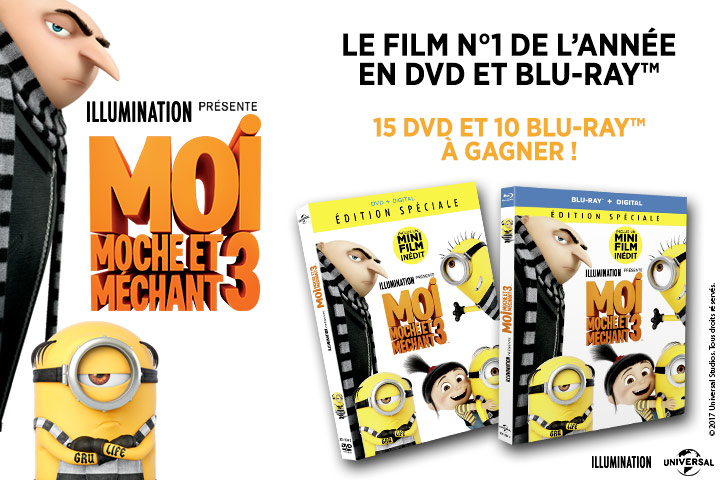Gagne des DVD et Blu-ray de Moi Moche et Méchant 3 !