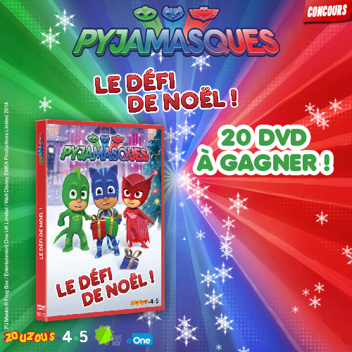 Gagne des DVD de PYJAMASQUES - Le défi de Noël !