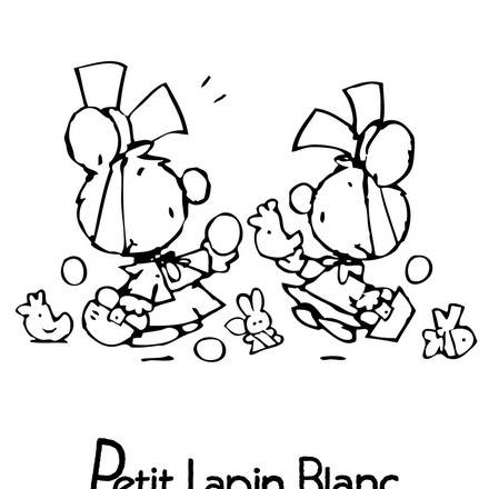 Coloriage PETIT LAPIN BLANC  Coloriages  Coloriage à imprimer gratuit