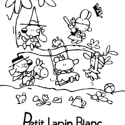 Coloriage PETIT LAPIN BLANC  Coloriages  Coloriage à imprimer gratuit