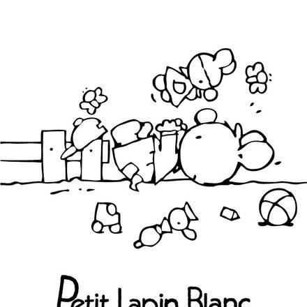 Coloriage PETIT LAPIN BLANC  Coloriages  Coloriage à imprimer gratuit