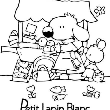 Coloriage PETIT LAPIN BLANC  Coloriages  Coloriage à imprimer gratuit