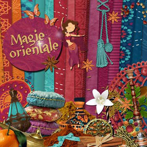Kit de digiscrapbooking sur le thème de l'Orient