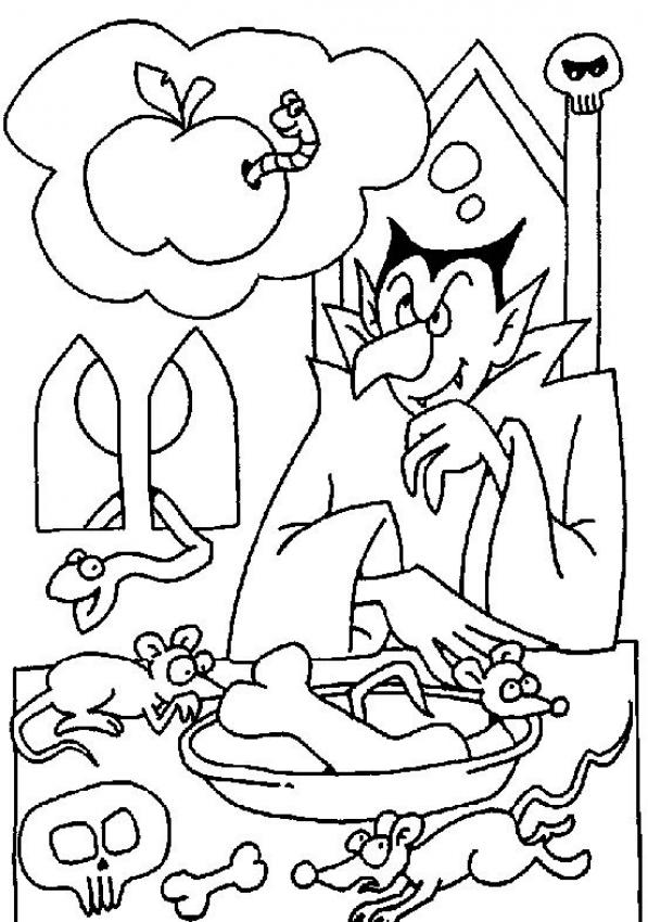 Coloriages coloriage du repas du vampire fr hellokids coloriage du repas du vampire