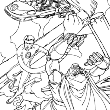 Coloriage de Mister Fantastic et Fatalis - Coloriage - Coloriage SUPER HEROS - Coloriage LES 4 FANTASTIQUES - Coloriage MISTER FANTASTIC