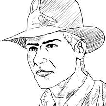 Coloriage INDIANA JONES du visage d'Indiana Jones