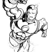 Coloriage de Iron Man en plein vol - Coloriage - Coloriage SUPER HEROS - Coloriage IRON MAN - Coloriages IRON MAN