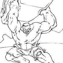 Coloriage de Hulk en action - Coloriage - Coloriage SUPER HEROS - Coloriage de HULK - Coloriage HULK GRATUIT