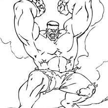 Coloriage de Hulk qui se déchaine - Coloriage - Coloriage SUPER HEROS - Coloriage de HULK - Coloriage HULK A IMPRIMER