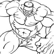 Coloriage de Hulk et ses muscles - Coloriage - Coloriage SUPER HEROS - Coloriage de HULK - Coloriages HULK