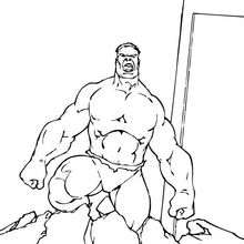 Coloriage de Hulk sortant du sol - Coloriage - Coloriage SUPER HEROS - Coloriage de HULK - Coloriages HULK