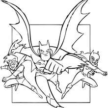 Coloriage : Batman, Robin et Batgirl