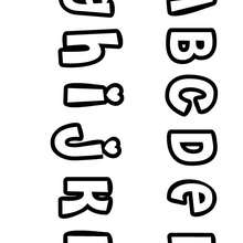 Lettres de A à L - Coloriage - Coloriage LETTRES ALPHABET - Coloriage lettres alphabet MAJUSCULES