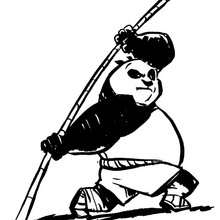 Coloriage Kung Fu Panda : Po à l'entrainement
