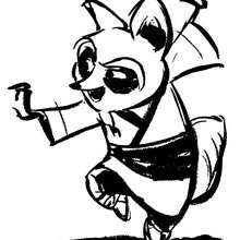 Coloriage Kung Fu Panda : Shifu en position de combat