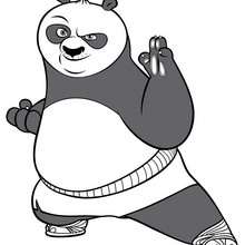 Coloriage Kung Fu Panda : Po en position de combat