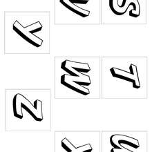 Lettres S à Z - Coloriage - Coloriage LETTRES ALPHABET - Coloriage lettres alphabet ITALIQUE