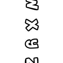 Lettres de W à Z - Coloriage - Coloriage LETTRES ALPHABET - Coloriage lettres alphabet MAJUSCULES