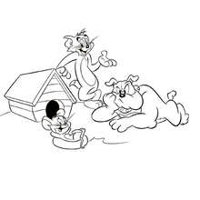 Coloriage de Tom, Jerry et Spike