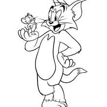 Coloriage de Jerry à portée de main de Tom... - Coloriage - Coloriage de TOONS - Coloriage TOM ET JERRY