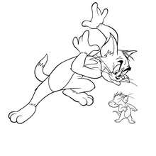 Coloriage de Tom surprenant Jerry - Coloriage - Coloriage de TOONS - Coloriage TOM ET JERRY