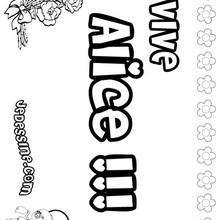 Alice - Coloriage - Coloriage PRENOMS - Coloriage PRENOMS LETTRE A