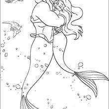 Coloriage Disney : Ariel et le roi Triton
