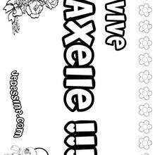 Axelle - Coloriage - Coloriage PRENOMS - Coloriage PRENOMS LETTRE A