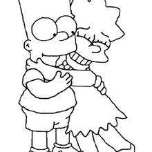 Coloriage de Bart et Lisa