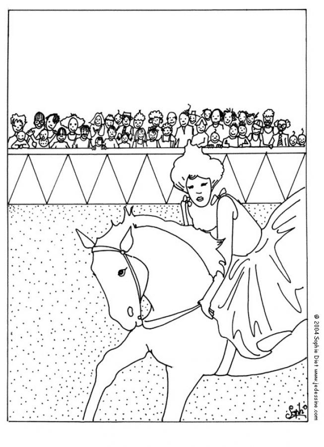 Coloriages cavalière - fr.hellokids.com