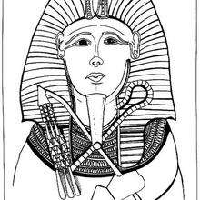 Coloriage : Pharaon avec son nekhekh et sa crosse