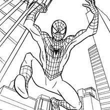 Coloriage : Le grand saut de Spiderman