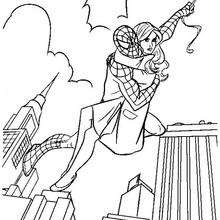 Coloriage : Spiderman et Mary Jane