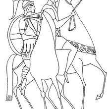 Personnage mythologique : Coloriage de chevaliers grecs