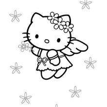 Coloriage de Hello Kitty petit ange - Coloriage - Coloriage HELLO KITTY