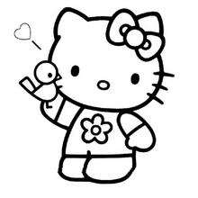 Coloriage de Hello Kitty - Coloriage - Coloriage HELLO KITTY