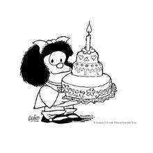 Coloriage : Le gâteau d'anniversaire de Mafalda