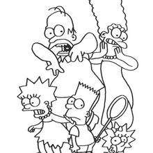 Coloriage de la famille Simpson