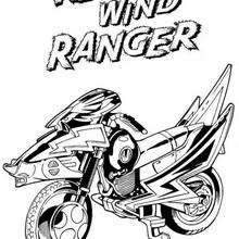 Coloriage Power Rangers : Moto Red Wind Ranger