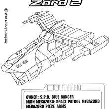 Coloriage Power Rangers : Navette Space Patrol Zord 2