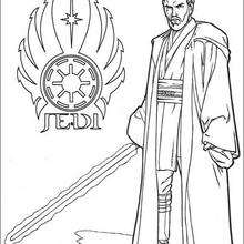 Coloriage STAR WARS du Jedi, Obi Wan Kenobi