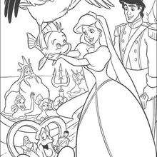 Coloriage Disney : Le mariage de la petite sirène