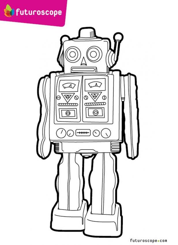 Coloriages un robot - fr.hellokids.com