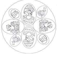 Mandala : Coloriage de Mandala Oeufs de Pâques