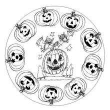 Coloriage de Mandala pour Halloween - Coloriage - Coloriage MANDALA - MANDALAS Halloween