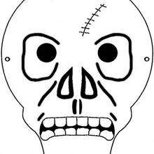 Coloriage d'Halloween : Coloriage d'un masque de squelette